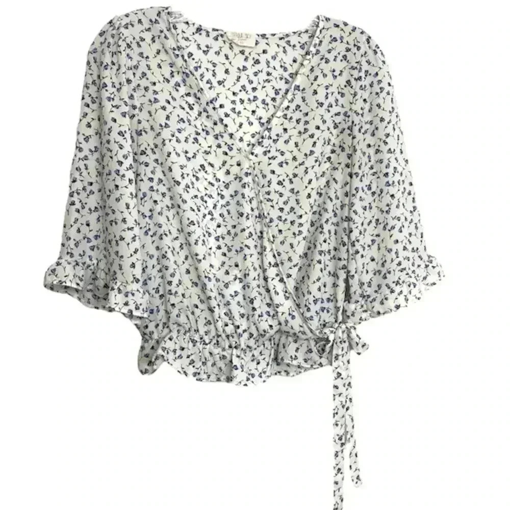 Sienna Sky Floral Faux Wrap Blouse